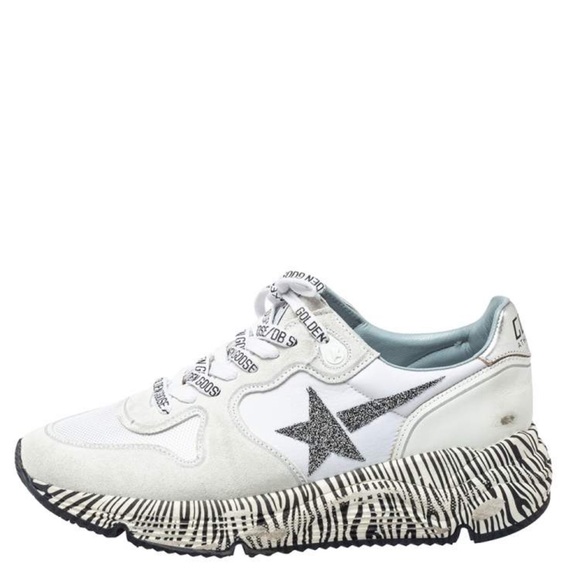Golden Goose White Leather and Mesh Running Sole Sneakers - Picture 1 of 6